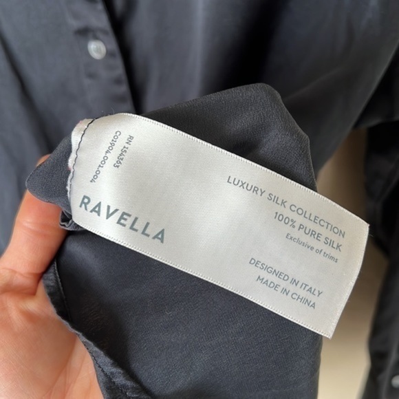 Ravella black silk button long sleeve - Picture 8 of 13
